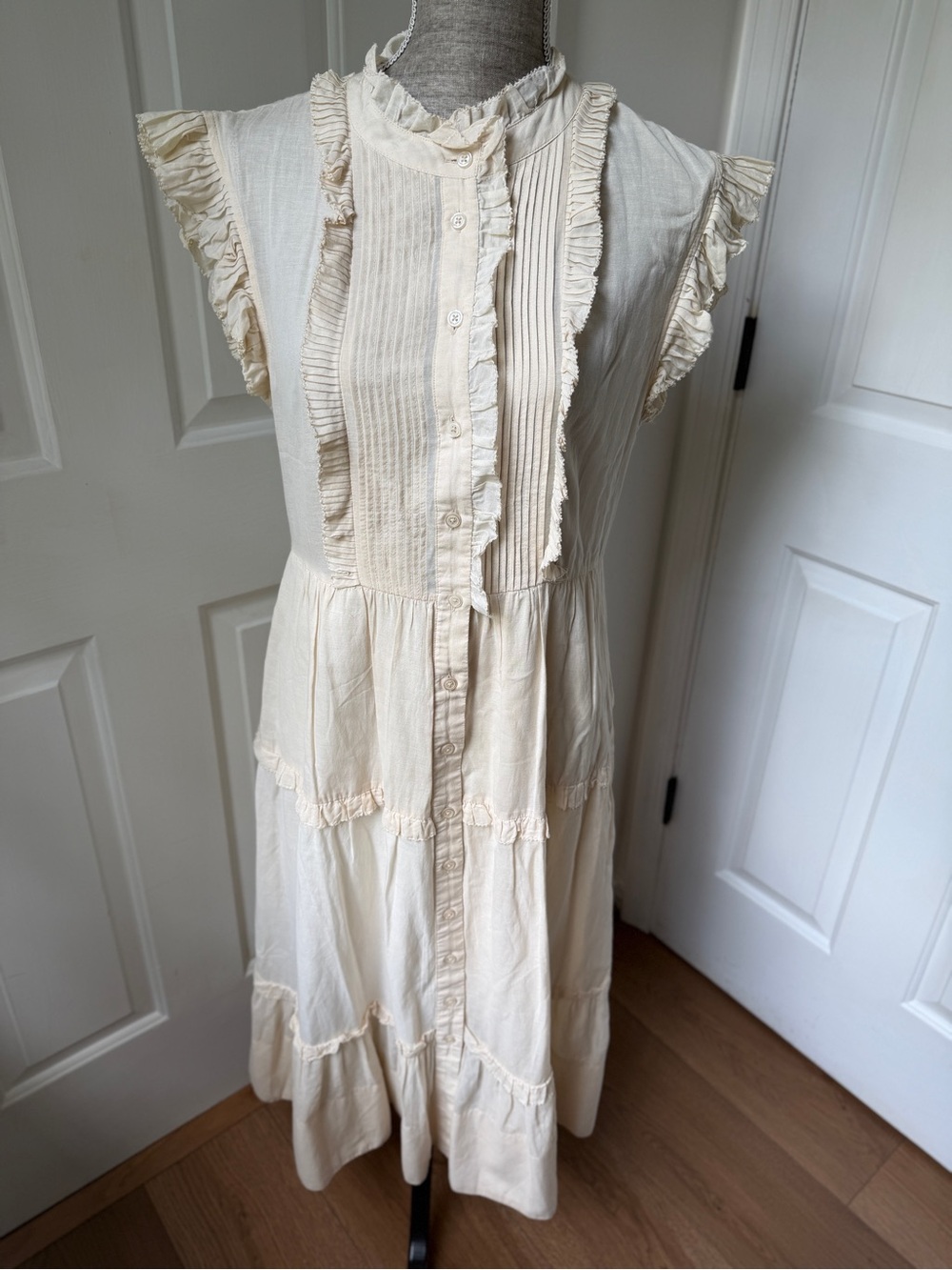 Sea New York Viola Sleeveless Ruffle Tiered Midi Dress 10